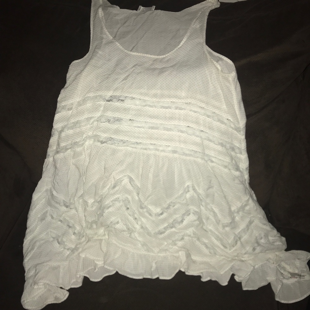 Voile and Lace Trapeze Slip in Tea Combo